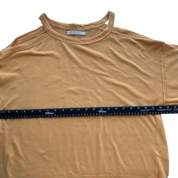 Free People We The Free Coastal Cruising Long Sleeve Tee Peach Raw Seam Small - Picture 5 of 7